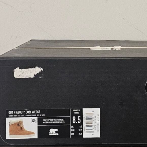 Sorel Women's ONA Cozy Wedge Boots Size 8.5  Tawny Buff/Sea Salt 2048681 NEW - Picture 9 of 9